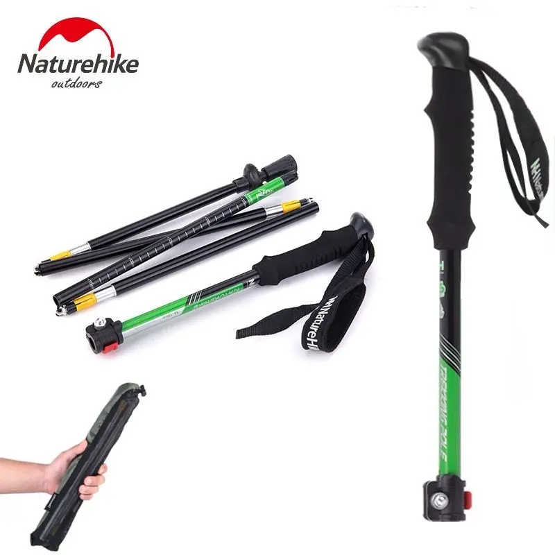 Naturehike 2 шт./пара северной ходьбы палки Пеший Туризм Stick Сверхлегкий трость складной со внутренним, вращающимся затвором восхождение тростника NH15A023-Z