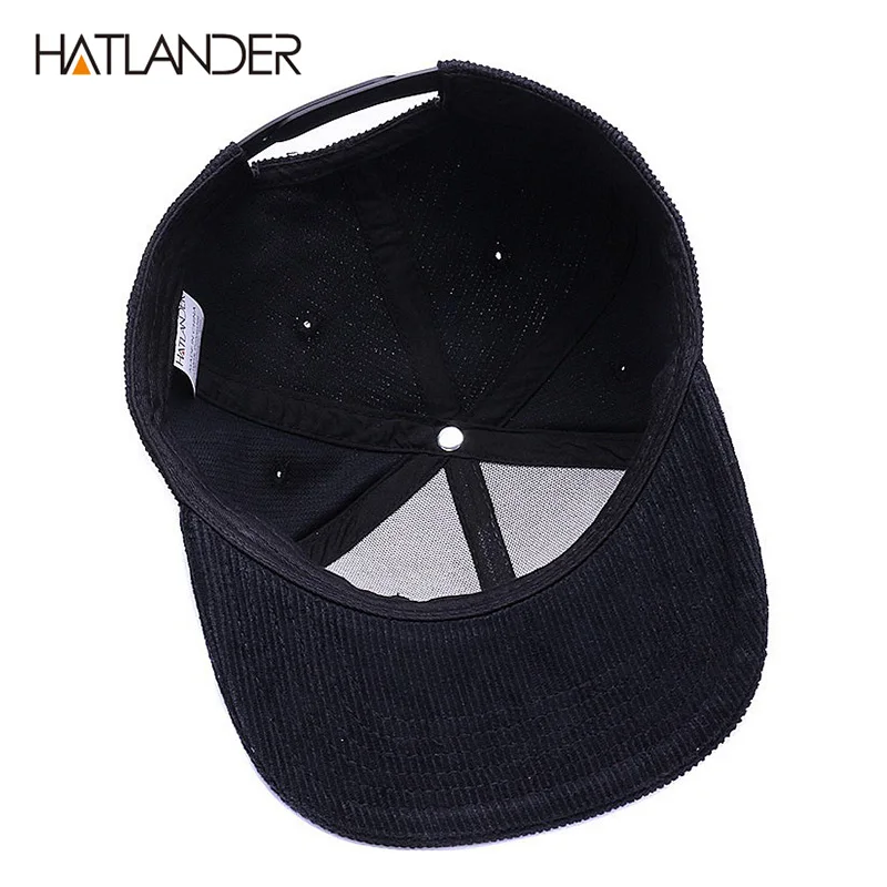 Кепка HATLANDER Мужская Вельветовая брендовая бейсболка с вышивкой и надписью