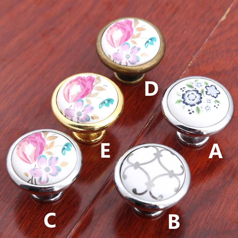 32 мм сельские керамические ручки для ящиков шкафов обуви серебристые золотистые