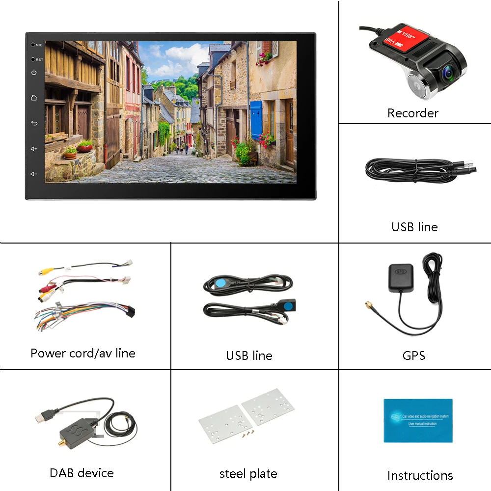 AMPrime 2 din Автомобильный Радио Android gps навигация Авторадио MP5 плеер 7