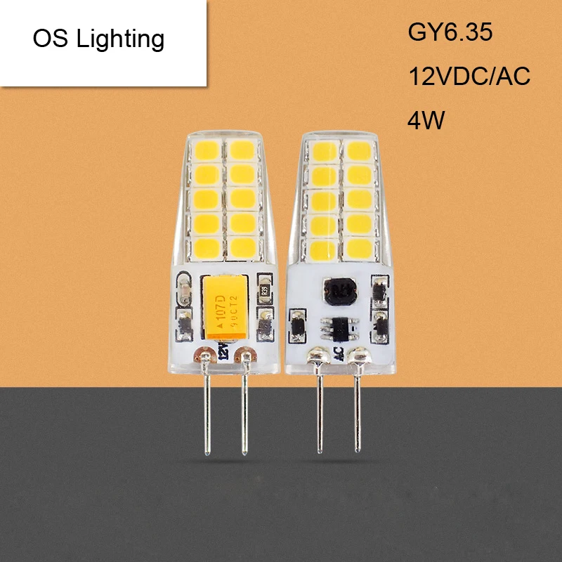 10 шт./лот мини JCD Светодиодная лампа GY6.35 4 Вт AC/DC12V с регулируемой яркостью 360 Угол