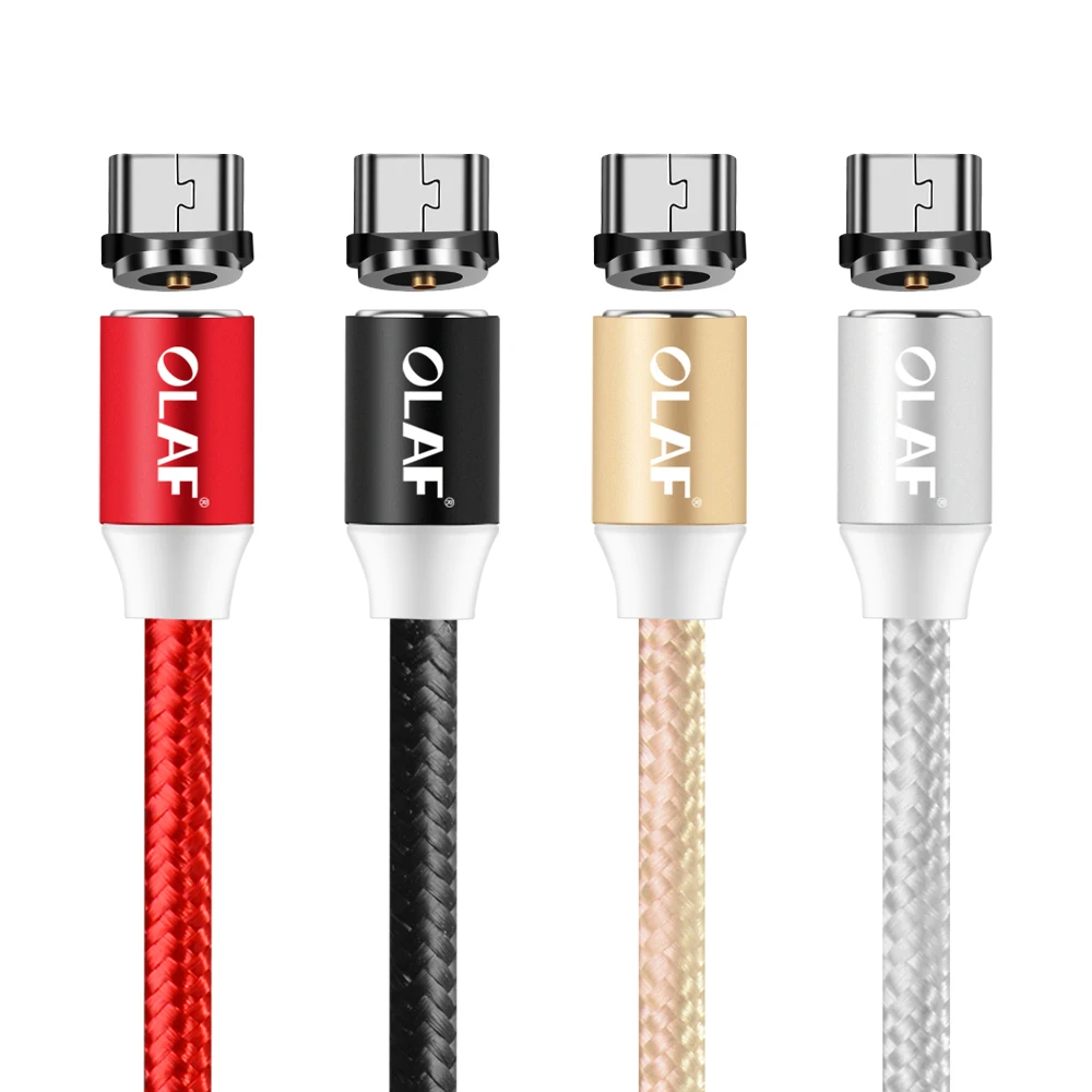 Магнитный usb-кабель OLAF 1 м/2 м, магнитный шнур для быстрой зарядки для iPhone XR Xs Max, кабель USB type c для samsung S8 Xiaomi OnePlus 6t
