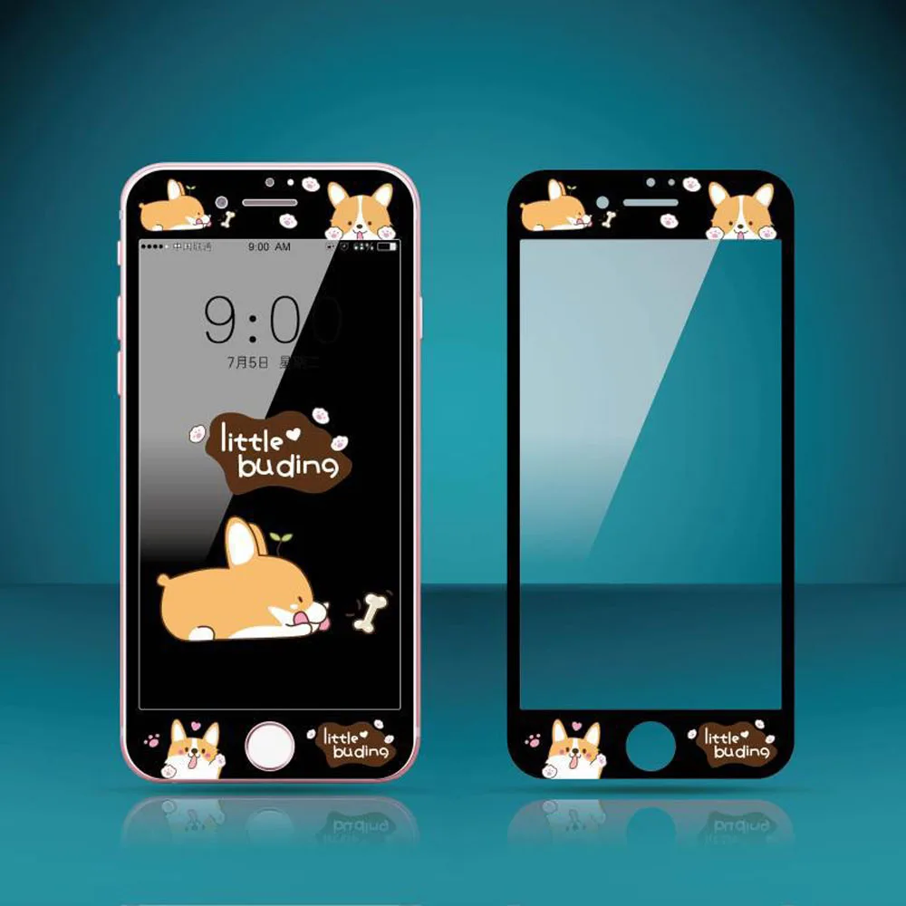3D защита экрана из закаленного стекла для iPhone 7 8 Plus 6 6 S Plus принцесса пух собака Алиса мягкие края полное покрытие стеклянная пленка SJ24 - Color: M248