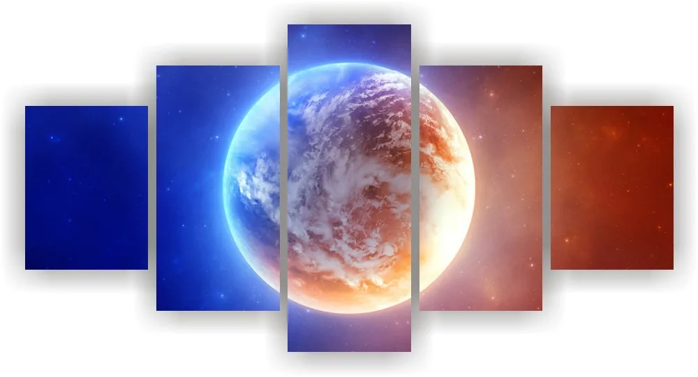 Голубое небо красочные земли фото 5 шт. холсте нового продукта Вселенной Звездных
