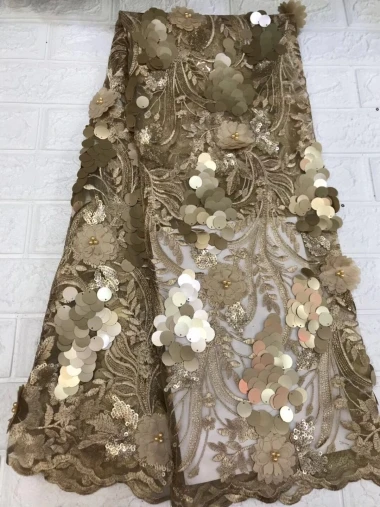 Green African Lace Fabric 2019 Fashion French With Sequins Nigerian Bridal High Quality For Women CZH116 | Дом и сад