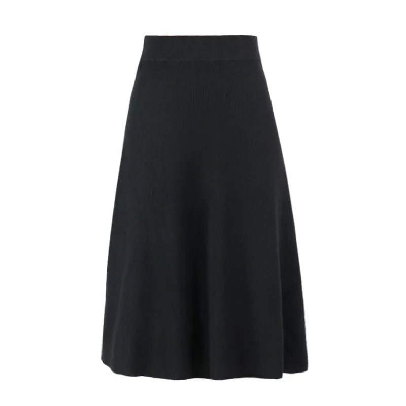 Мягкая Плотная трикотажная юбка А-силуэта классического дизайна эластичная