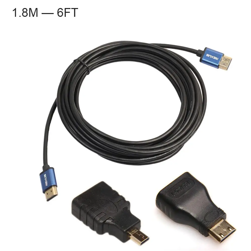Aluminum Alloy HDMI Cable Kit Set 1M -15M To Mini / Micro Adaptor 1.4 Version AV HD 3D For PS3 Xbox HDTV | Электроника