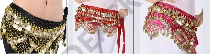 Серебряная монета пояса блесток Индии женские монеты золото танец живота хип шарф пояс с запахом юбка бисером танец живота Цыганский танец бархат