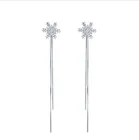 Темпераментные длинные серьги с кристаллами опала от Swarovski, индивидуальные серьги из серебра S925 пробы, серьги с кисточками