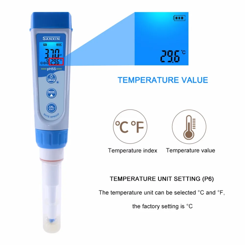 Yieryi pH5S ph-метр диапазон:-2,00~ 16,00 ph значение водонепроницаемый тип Ручки Цифровой пищевой pH тестер для сыра и фруктов