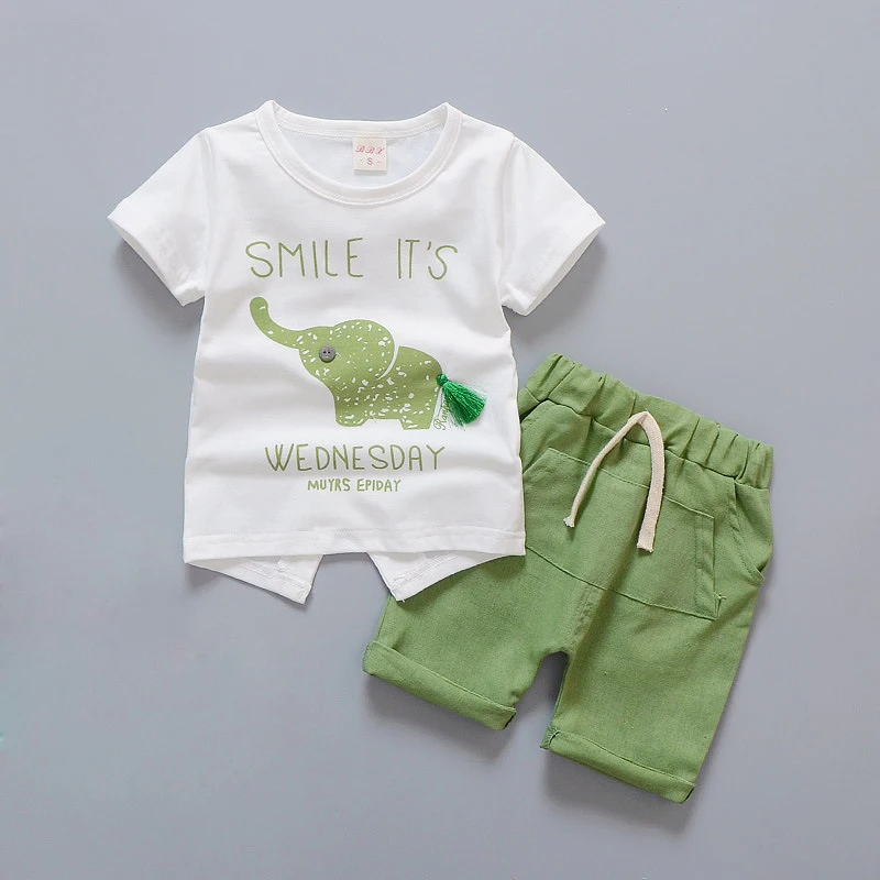 BibiCola Baby Boys Summer Clothing Set Kids cartoon 2PCS Tops Shirt+casual pants for Toddler Sport Tracskuit sets summer |