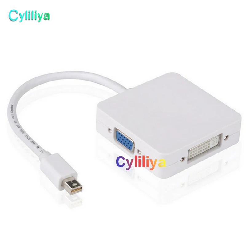 Универсальный адаптер 3 в 1 Mini DP Displayport Thunderbolt MDP Male to HDMI DVI VGA Female для MacBook Pro Retina MINI 11 13