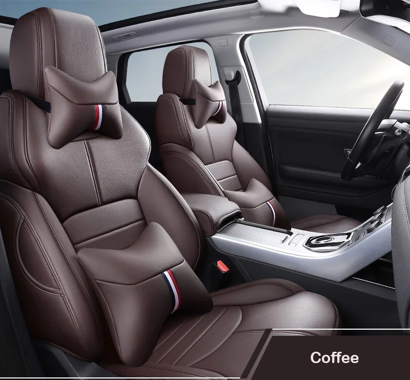 COFFEE LUX Изготовленный на заказ Чехол для автомобильного сиденья из воловьей кожи для Авто Audi A5 A3 A4 A6 A7 A1 A8 Q3 Q2 Q5 Q7 100 R8 TT, чехол для сидений, поддерживает стиль салона автомобиля - Название цвета: COFFEE LUX