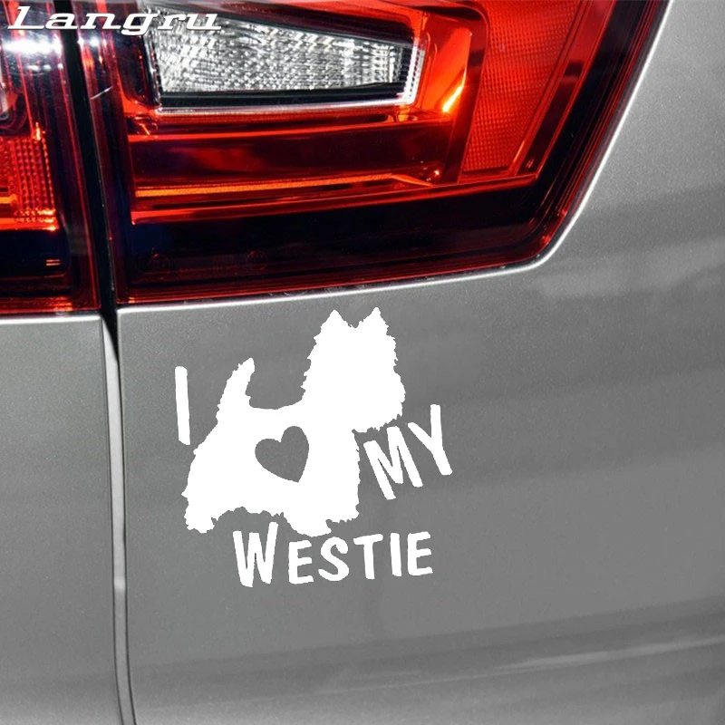 Langru милый интересный питомец I Love My Westie Terrier собак Виниловые автомобильные