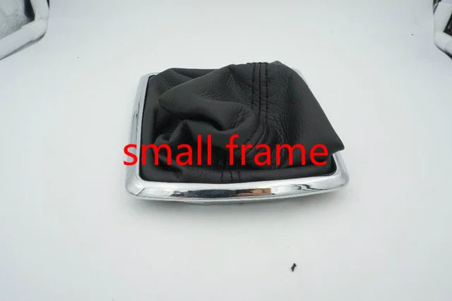 Чехол для Ford Focus MK2 2005 2006 2007 2008 2009 2010 2011 черная ручка переключения рулевого механизма автомобиля реального из искусственной кожи гетры и хромом Базом - Название цвета: small frame