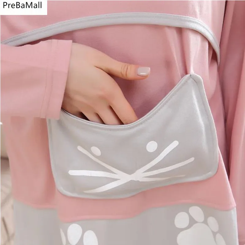 Пижамы для беременных сезон осень зима Одежда ухода за ребенком пижама с