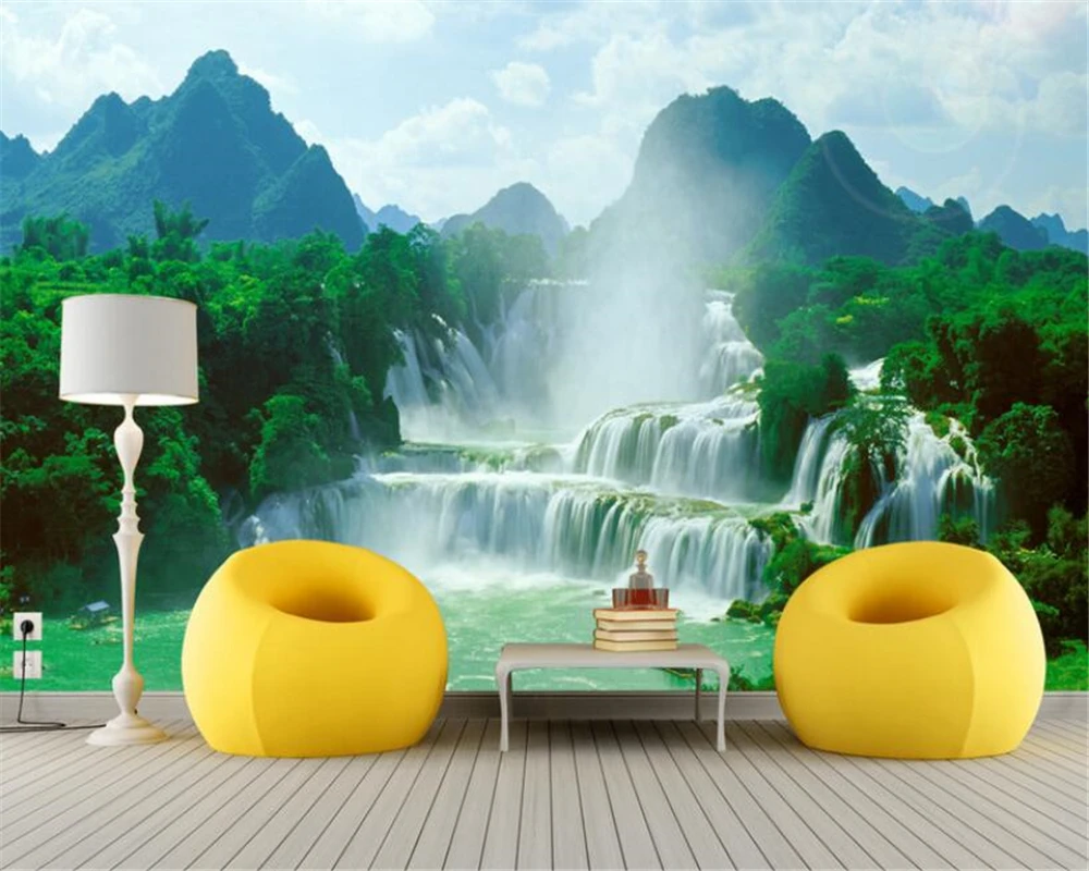

beibehang Custom large natural waterfall landscape landscape wall wallpaper for walls 3 d papel de parede 3d mural wallpaper