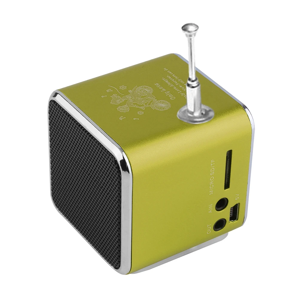 FORNORM Digital FM Radio Micro SD/TF Card Digital radio portable FM Radio Mini Multi-function Aluminum LED Display Speaker Radio