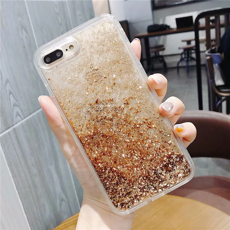 Чехол DIS Модный Блестящий динамичный зыбучий песок чехол для телефона iphone 6 6s plus X 8
