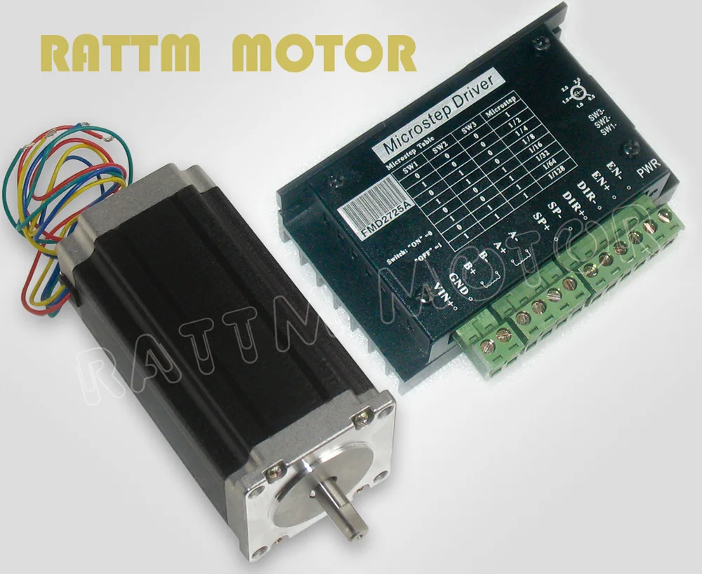 Шаговый двигатель с ЧПУ Nema23 425 oz-in 112mm 3.0A и драйвер 40V 128 microstep 2.5A ток | Обустройство