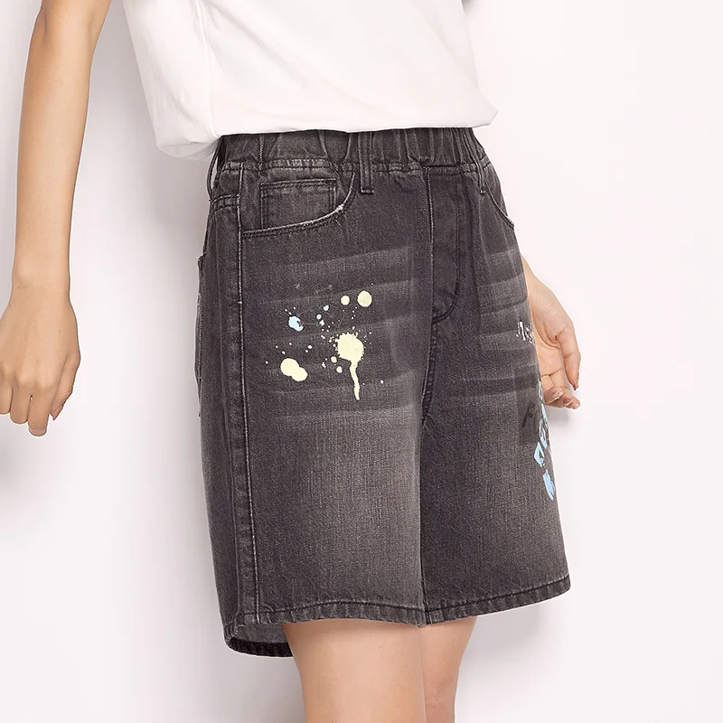 LEIJIJEANS Новое поступление летние свободные женские шорты размера плюс с принтом