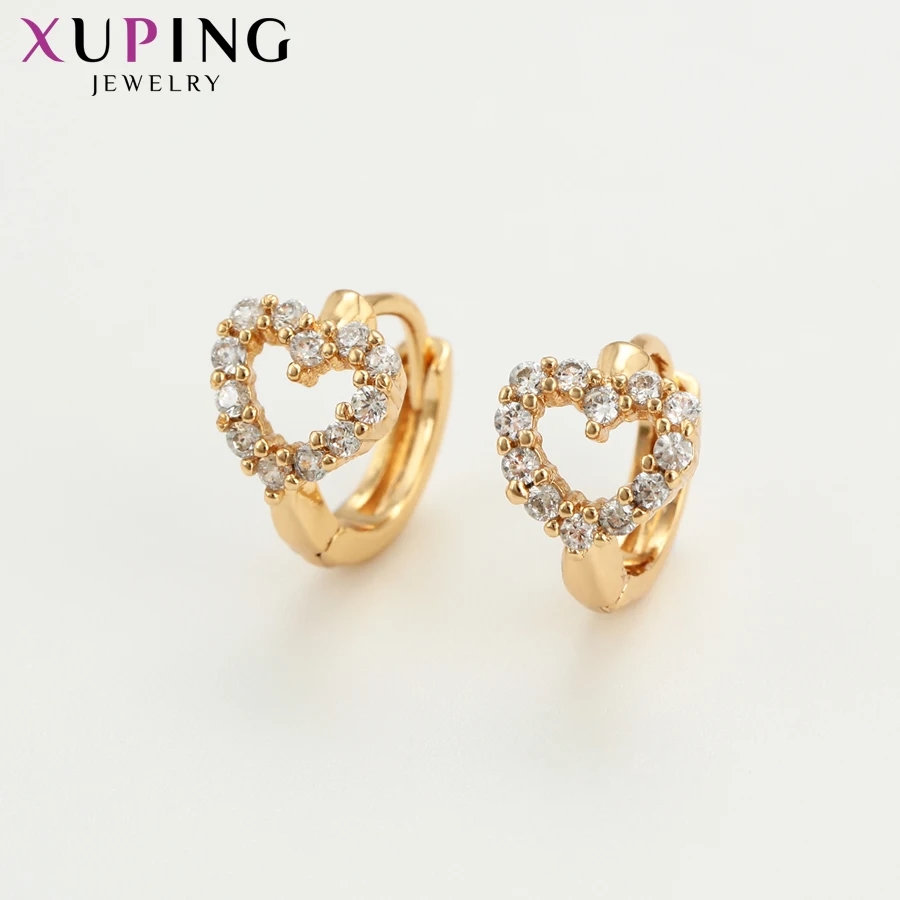 Xuping Fashion Earrings for Women Heart Shaped Hoops High Quality Jewelry Thanksgiving Gifts S112 5-96456 | Украшения и