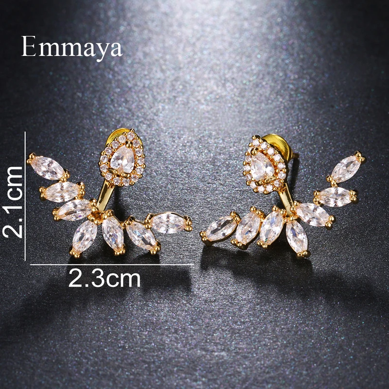 Серьги Emmaya женские с фианитами ААА простые уникальные ювелирные украшения для