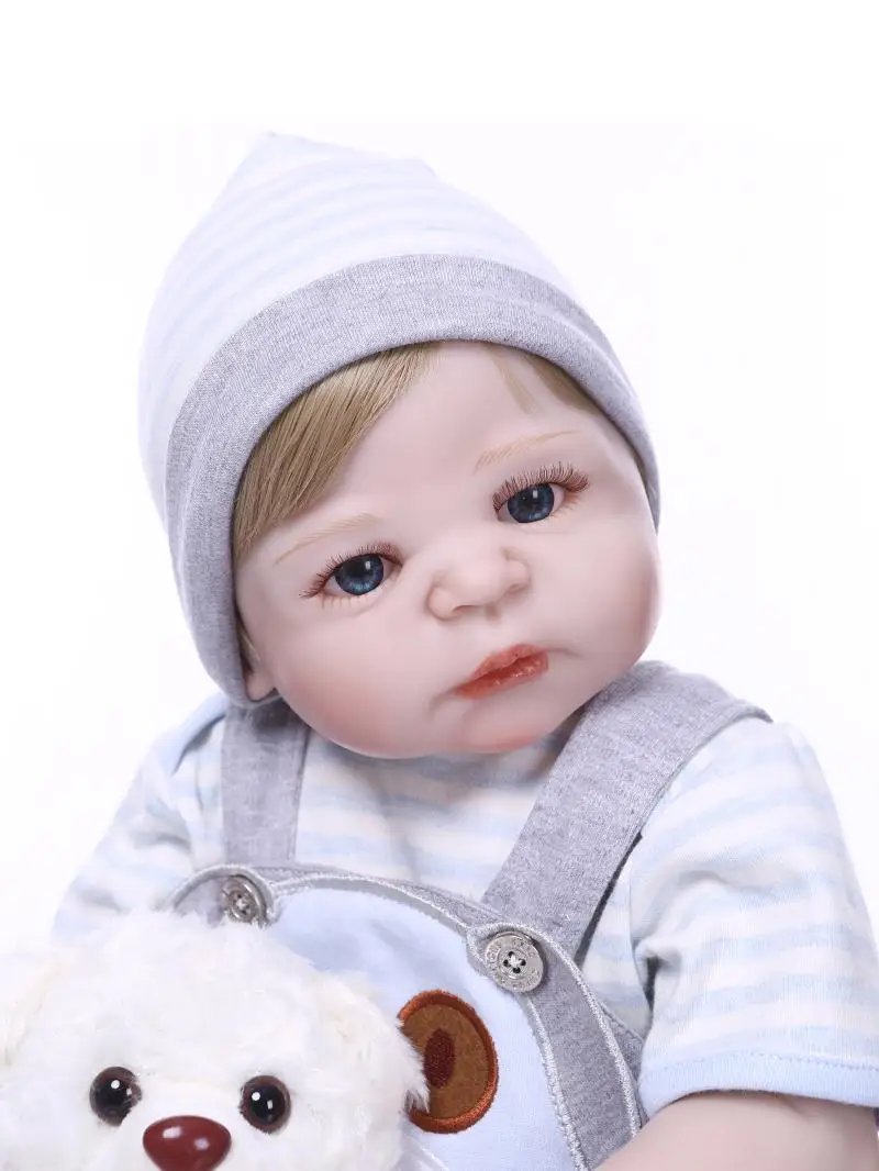 NPK bebe reborn menino Этническая кукла 55 см полностью силиконовая виниловая модель куклы
