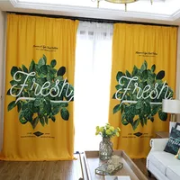 Fashion Nordic Tropical Blackout Curtains For Living Room Bedroom Window Green Leaves Curtain Shading Panel Drapes Blinds