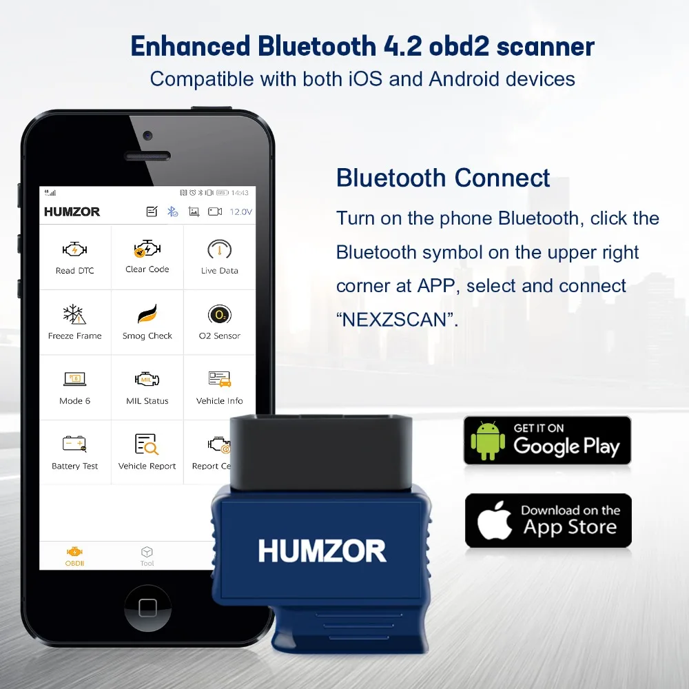 Новинка 2021 Автомобильная диагностика NexzScan obd2 Bluetooth 4 2 профессиональная
