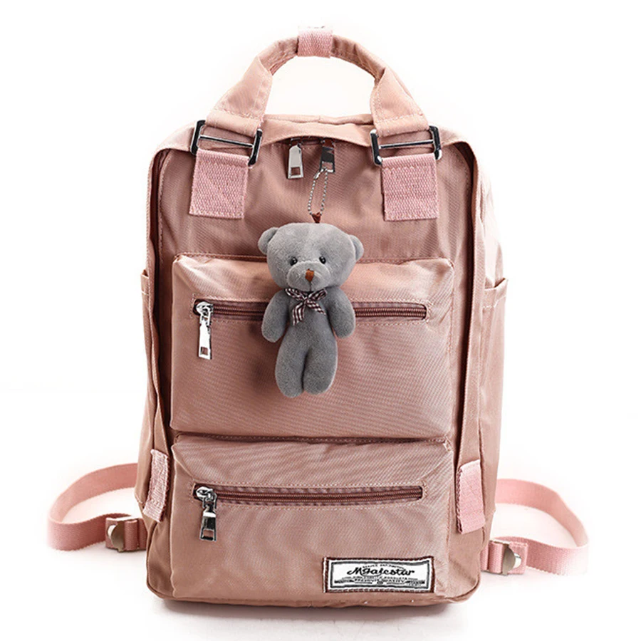 Рюкзак женский Колледж стиль однотонный водонепроницаемый из нейлона, милые школьные сумки для подростков девочек, высокое качество, путешествия, Мочила 2020 года.