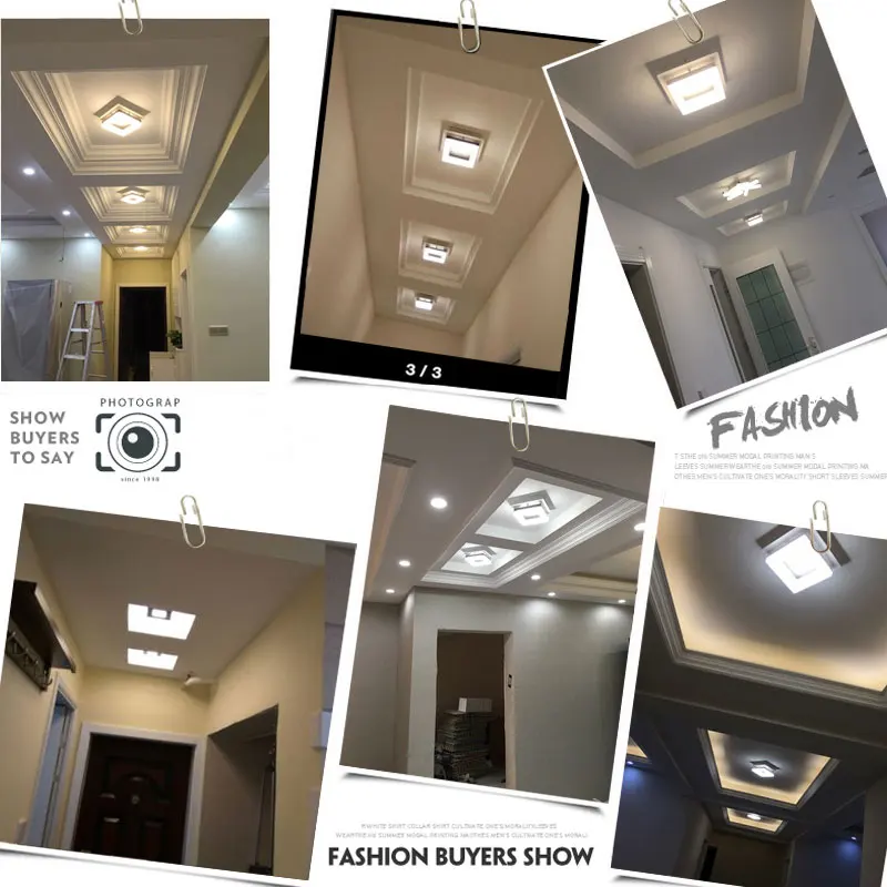 Светодиодные потолочные светильники современные AC85 220V светильник 12 Вт проход