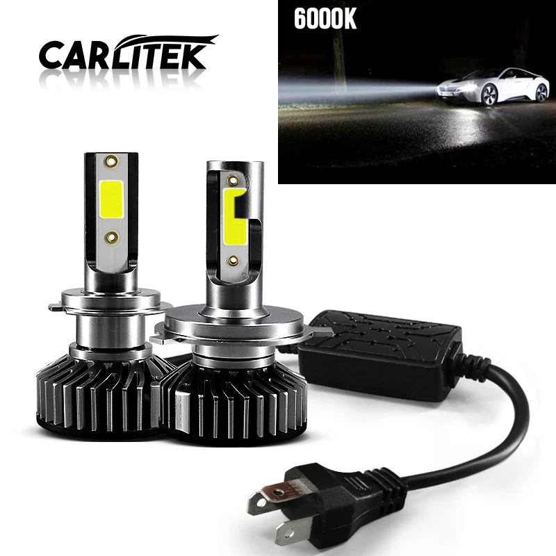 CARLitek мини Автомобильная светодиодная лампа 6000K H11 H7 H9 H8 фара 9003 HB2 H4 Дальний свет