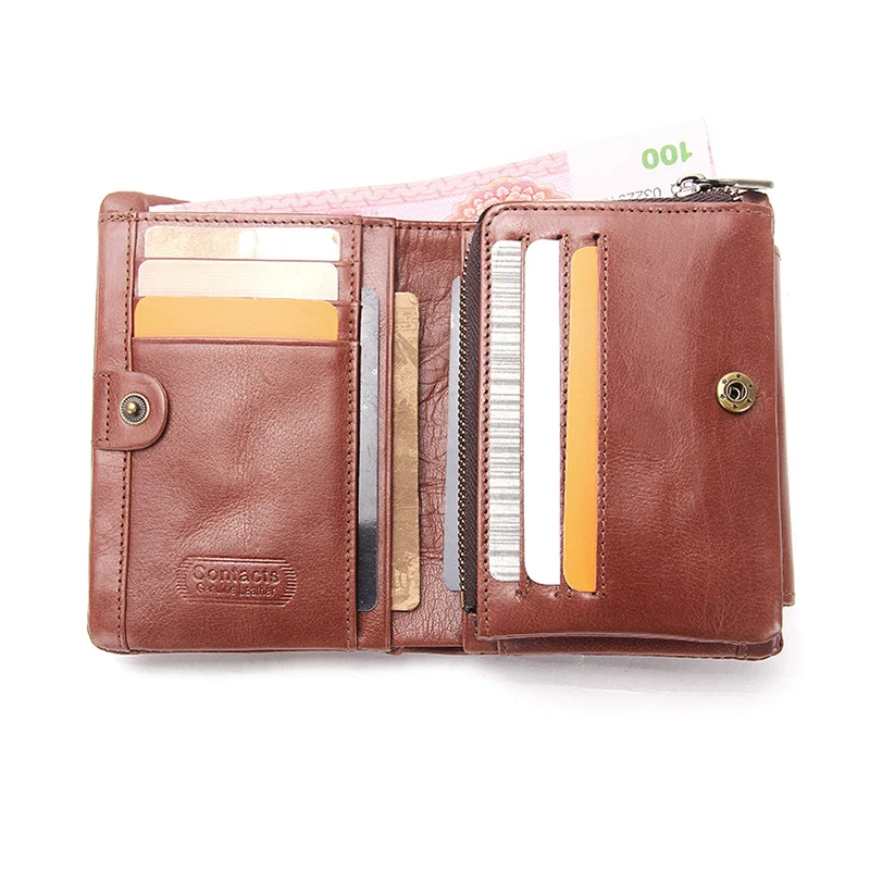 TOUNGAR Genuine Leather Men Wallet Bag Money Clip Credit Card Case Fashion Short Coin Pocket with Box | Багаж и сумки