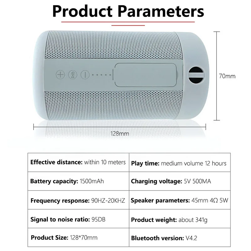 Беспроводной портативный Bluetooth динамик водонепроницаемый бас Колонка стерео