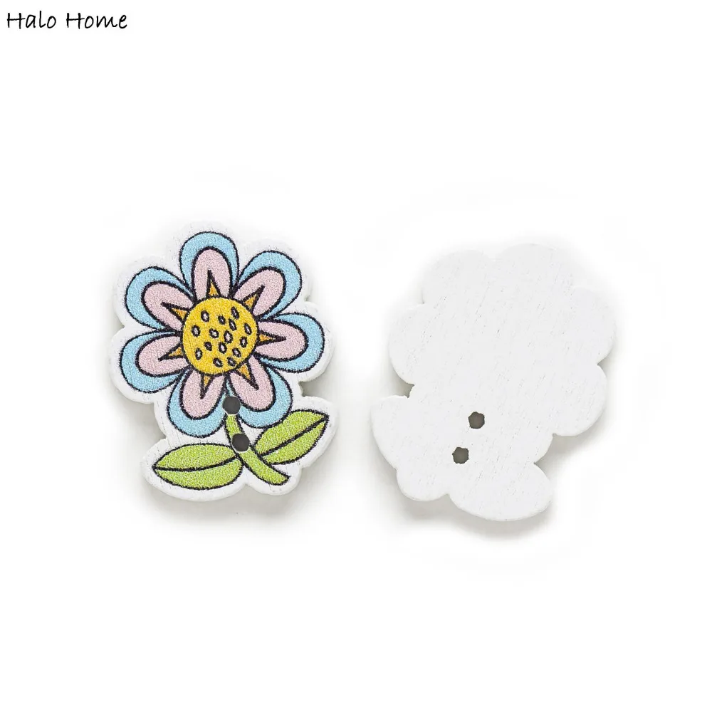 30 шт подсолнуха деревянные кнопки для шитья скрапбукинга дома ручной работы