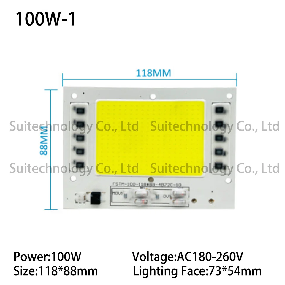100W-1 AC220V 5 шт. светодиодный прожектор pcb AC220V алюминиевая ламповая пластина 30 Вт 50 Вт 100 Вт 150 Вт 200 Вт светодиодный панель источника освещения для наружного прожектора - Испускаемый цвет: 100W-1 AC220V