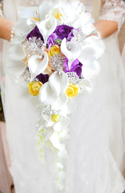 Picture Color Modabelle белый водопад Свадебные цветы Ramo Novia Boda фуксия розовый цветок букеты ruidsboeket Ramos De Novia искусственные - Цвет: Picture Color