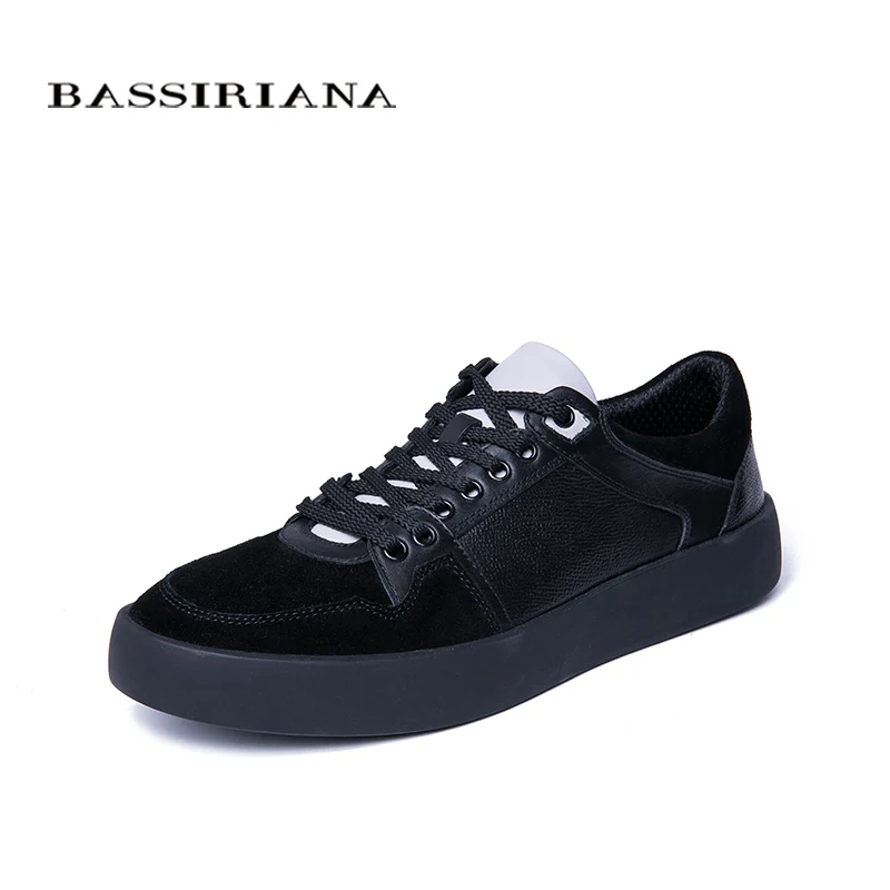 BASSIRIANA New 2019 Genuine Leather men casual shoes lace up comfortable round toe spring autumn 39-45 size handmade | Обувь