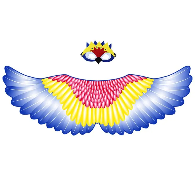 macaw 2 Детская цветная накидка из полиэстера для девочек, накидка в виде попугая, совы, накидка, накидка, украшение в виде крыла, мантия, Детские пончо - Цвет: macaw 2
