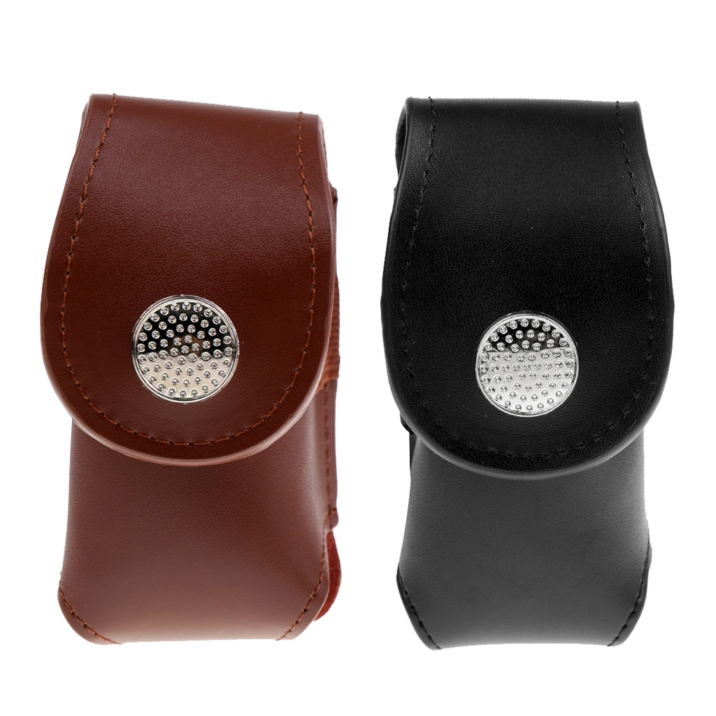 MagiDeal Mini Portable Leather Clip On Golf Ball Holder Pouch Tees Storage Bag | Спорт и развлечения