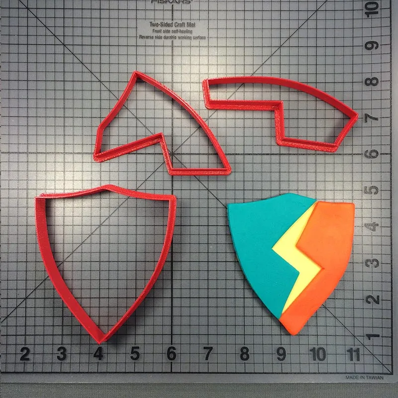 Известный видов щит Sharp резчик печенья из 3D печатных Fondant (сахарная) форма для