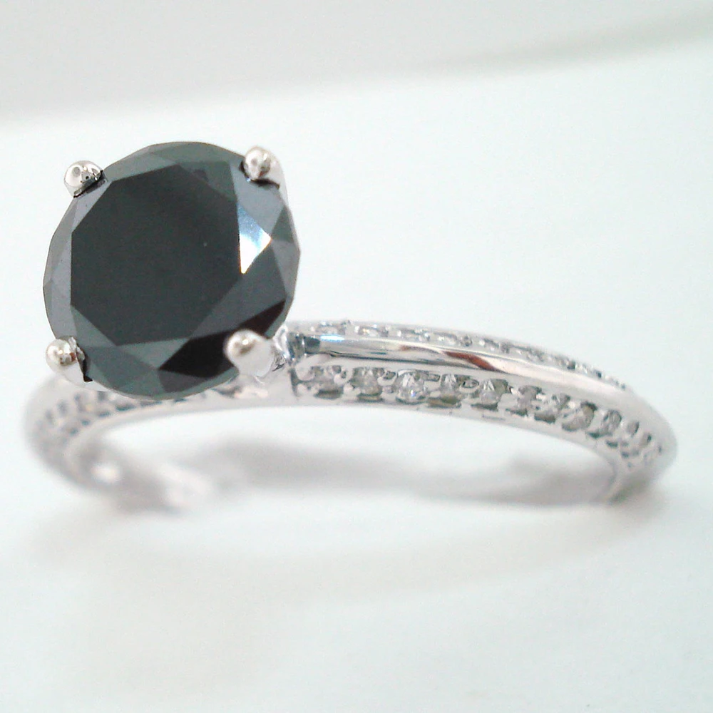 Кольцо обручальное женское круглое из муассанита с бриллиантом 3 карата 9 мм 14