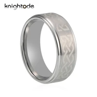 tungsten rings engraved laser silver color brushed finish center fingernail rings fashion new