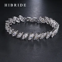 hibride white gold color braceletsbangles for women mariquesa cut aaa cubic zirconia bracelet for engagement gifts b 24