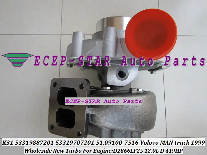 Турбокомпрессор K31 7201 53319887201 53319707201 51 09100 7516 для грузовиков Volvo D2866LF25 1999 12.0L D 419HP|truck