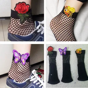 Колготки женские сетчатые черные с вырезами, 1 пара = 2 шт., TT096, облегающие, в сеточку