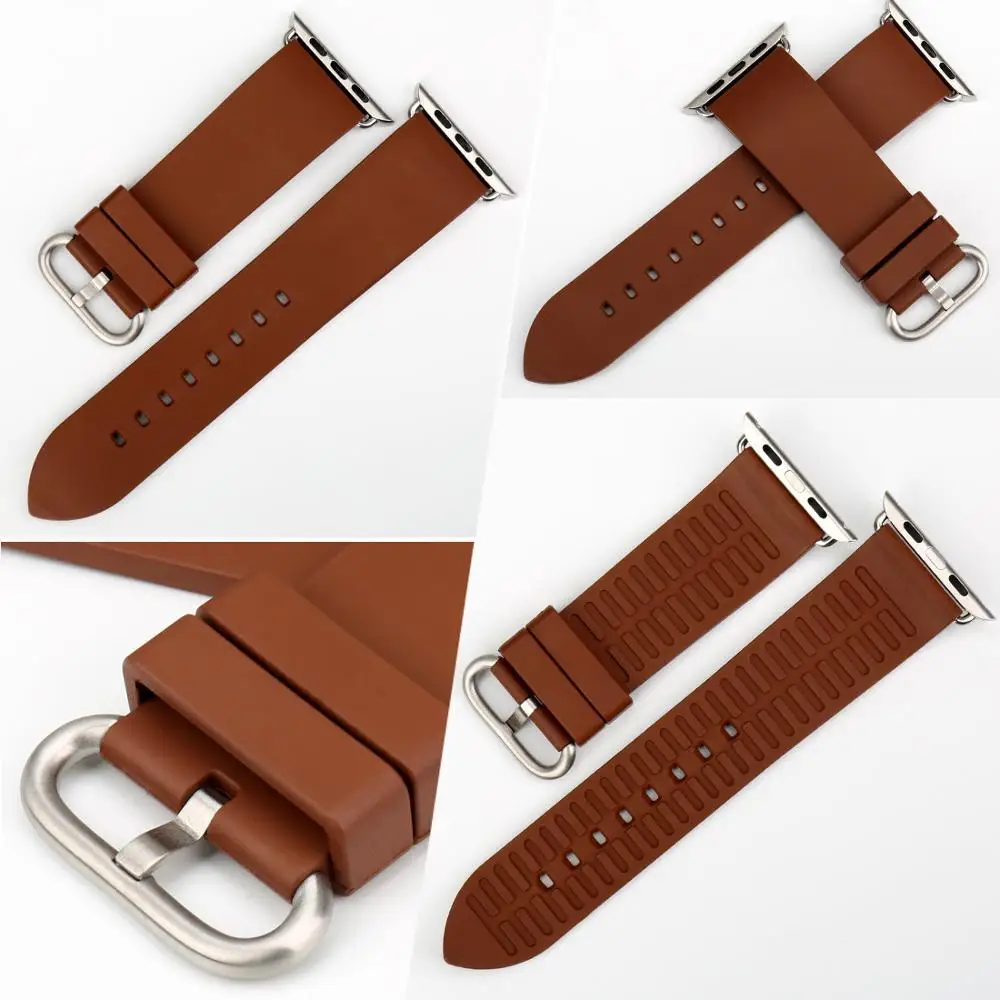 MAIKES Fluorocarbon Rubber Watchband For Apple Watch Band 49mm 44mm 40mm 42mm 38mm for iWatch Series SE 8 7 6 5 4 3 2  for Women