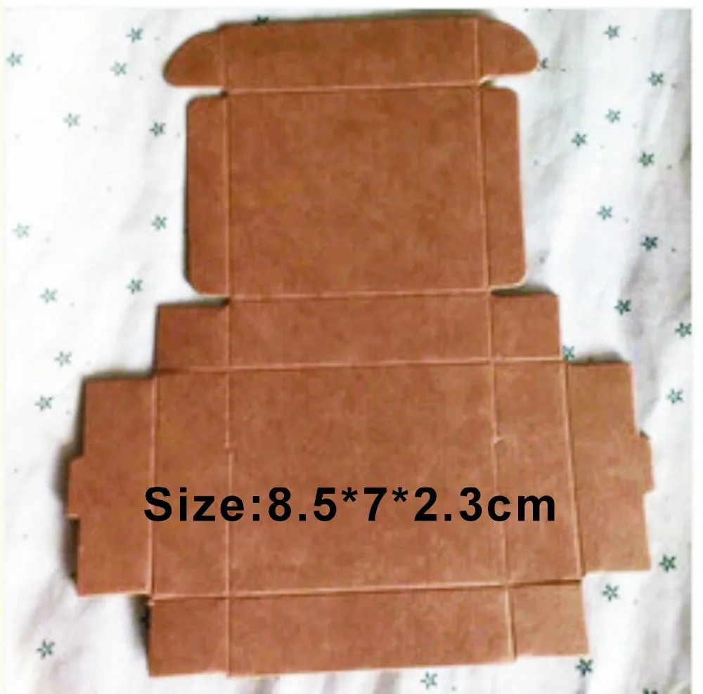 

Wholesale 1000PCS/LOT Size 8.5*7*2.3cm Kraft Paper Box Free Print 1 Color LOGO Paper Gift Box