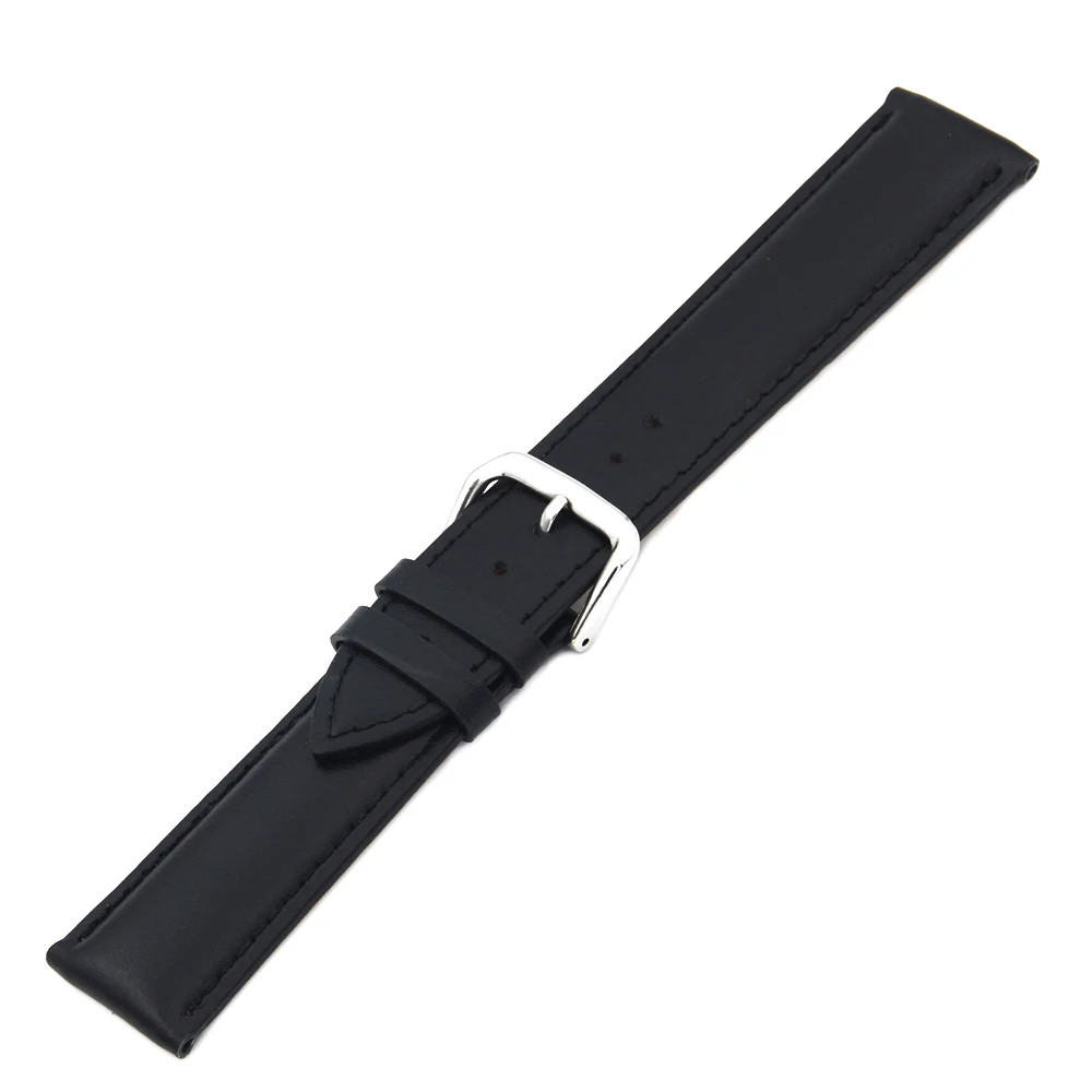 Genuine Leather Watch Band 18mm for Huawei Watch / Fit Honor S1 Stainless Steel Pin Clasp Strap Wrist Loop Belt Bracelet Black